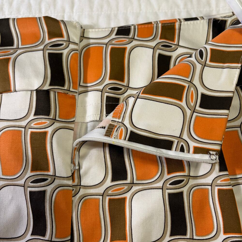 Ashley Stewart Orange Black White Geometric Print Slim Skirt Womens 14W NWT - Picture 3 of 8
